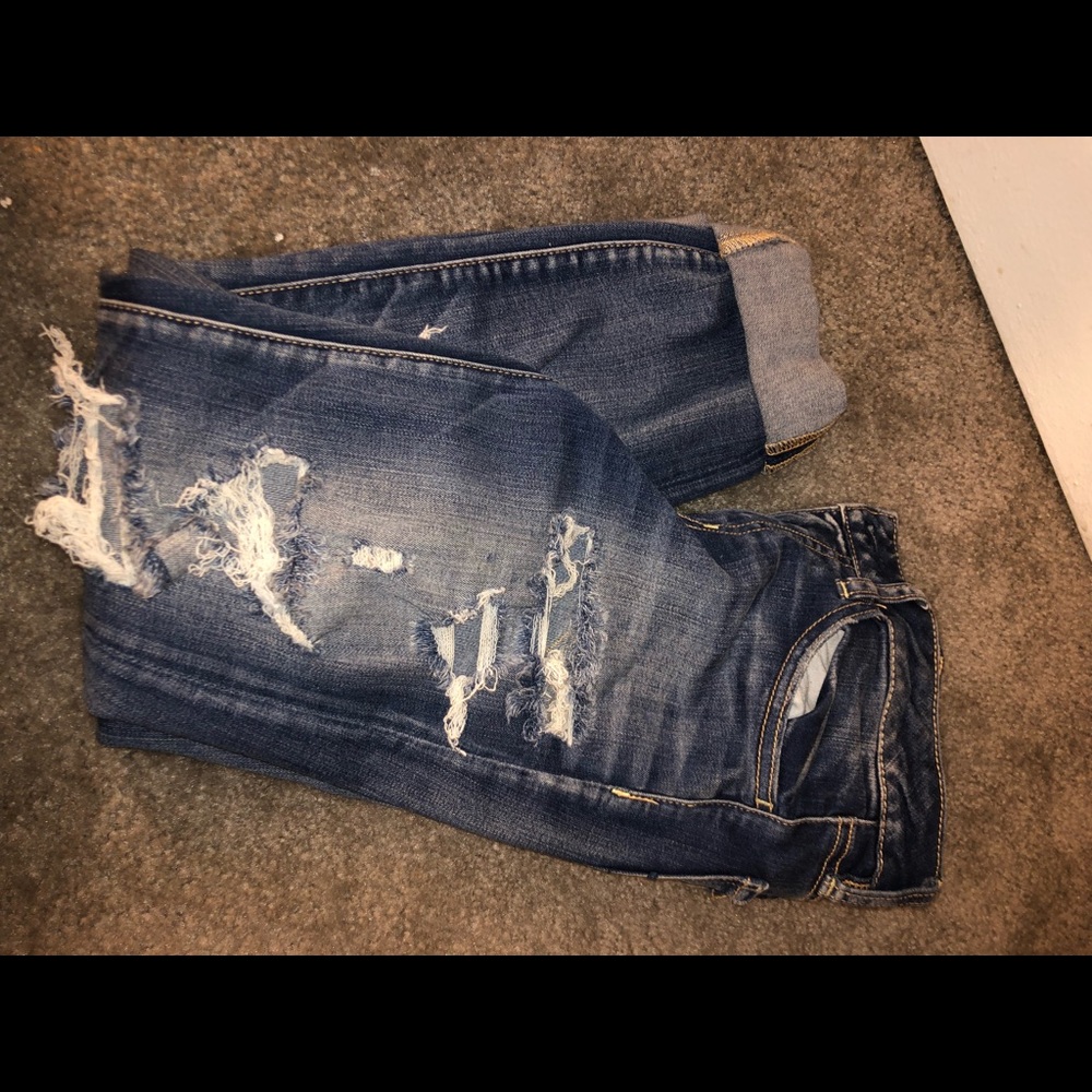 Ripped Skinny Blue Jeans